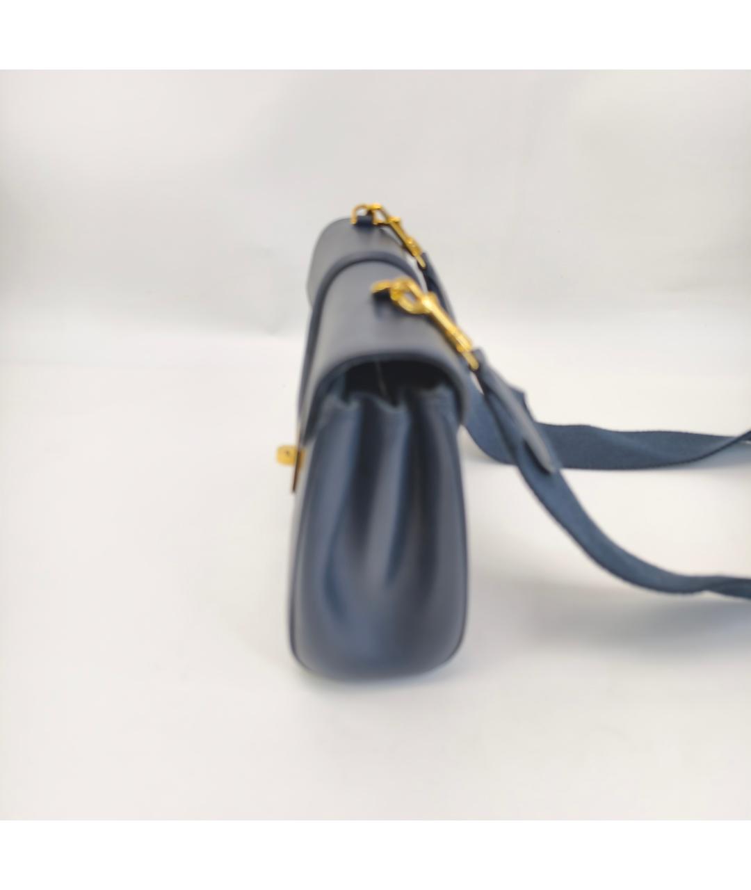 CELINE Темно-синяя кожаная сумка через плечо, фото 3