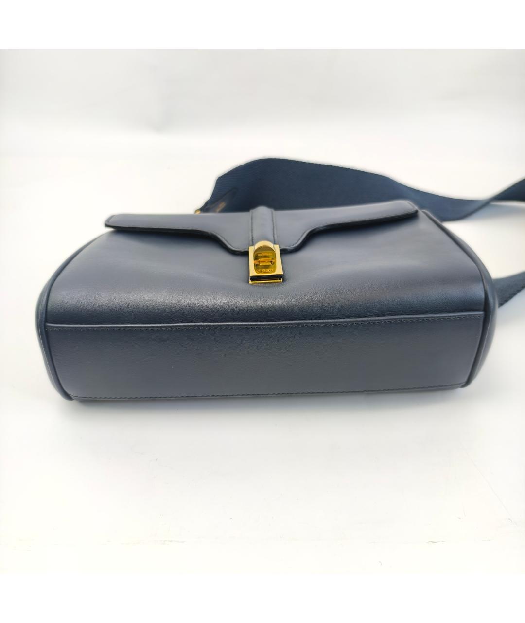 CELINE Темно-синяя кожаная сумка через плечо, фото 9