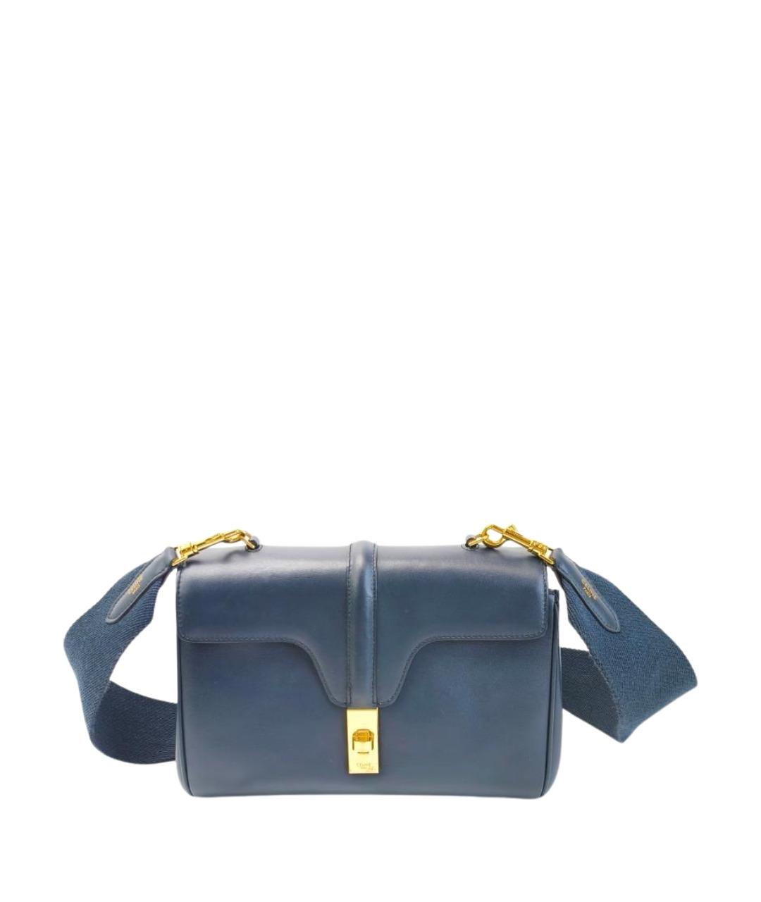 CELINE Темно-синяя кожаная сумка через плечо, фото 1
