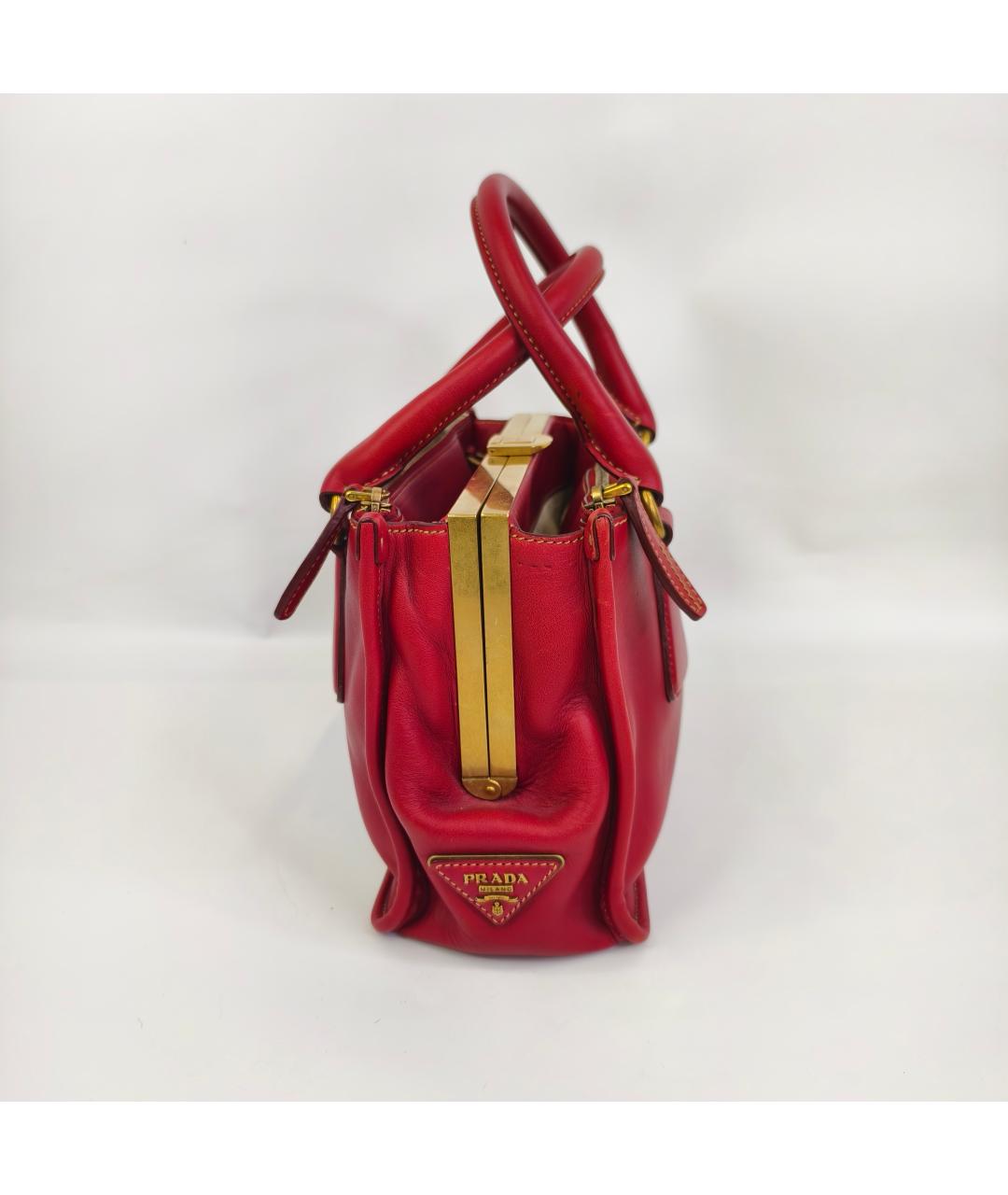 PRADA Красная кожаная сумка через плечо, фото 3