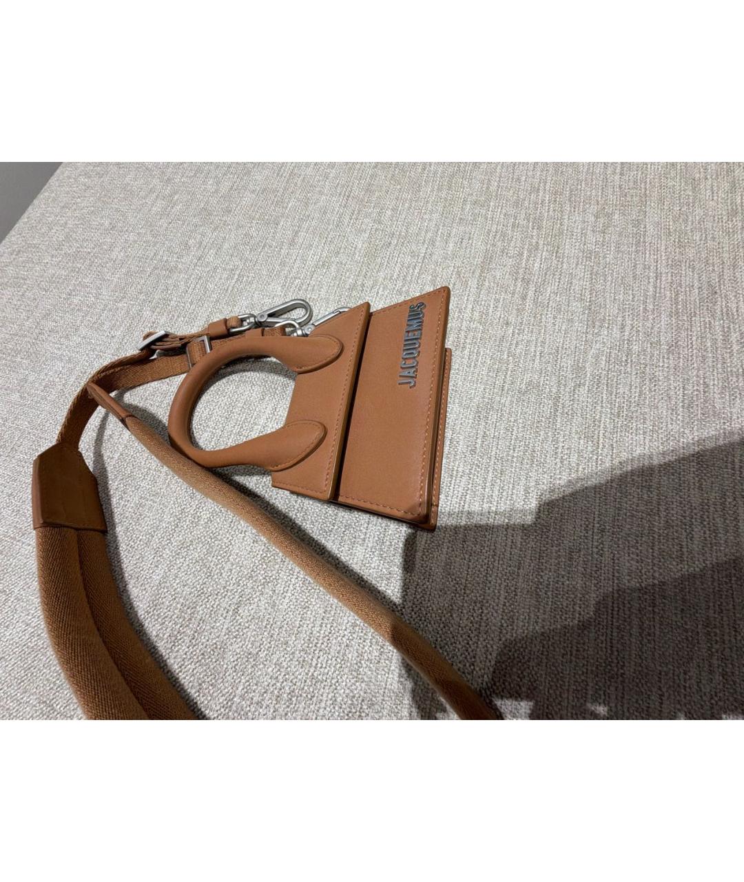 JACQUEMUS Коричневая кожаная сумка через плечо, фото 2