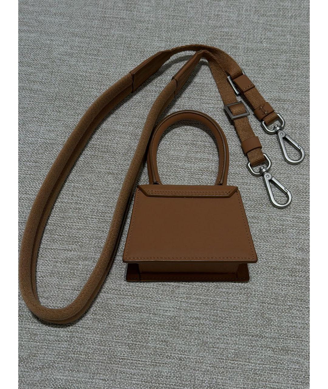 JACQUEMUS Коричневая кожаная сумка через плечо, фото 3