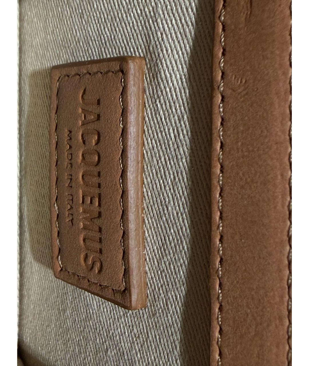 JACQUEMUS Коричневая кожаная сумка через плечо, фото 4