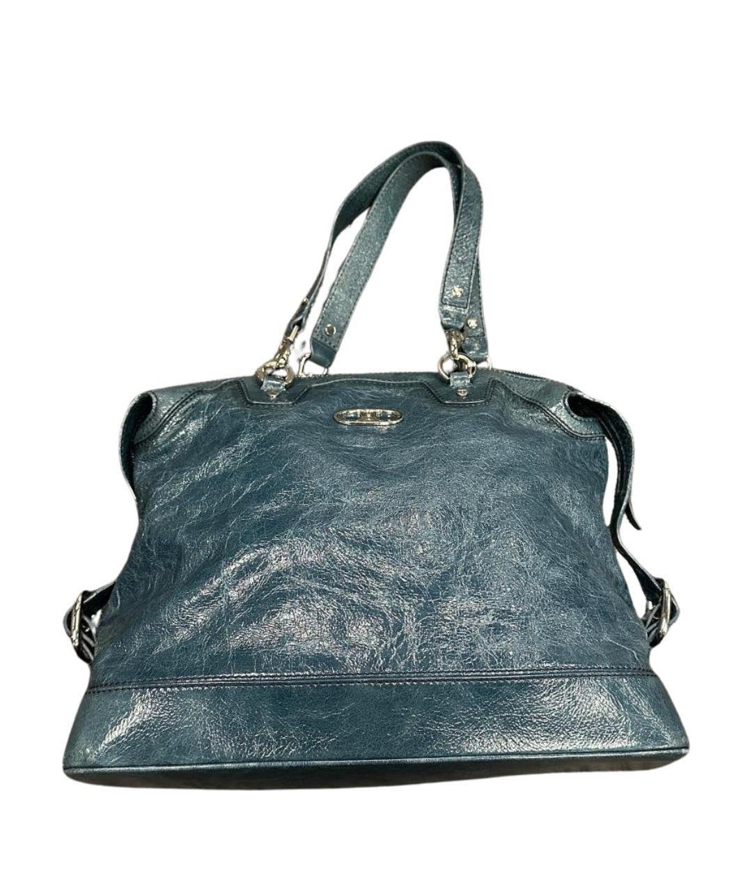 CELINE Темно-синяя кожаная сумка через плечо, фото 5