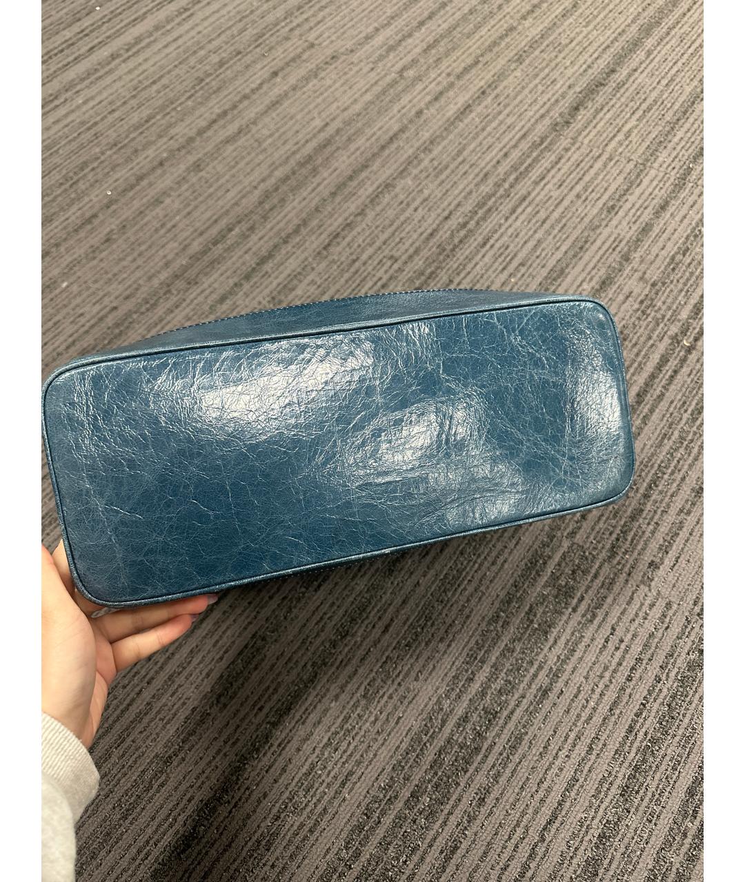 CELINE Темно-синяя кожаная сумка через плечо, фото 4