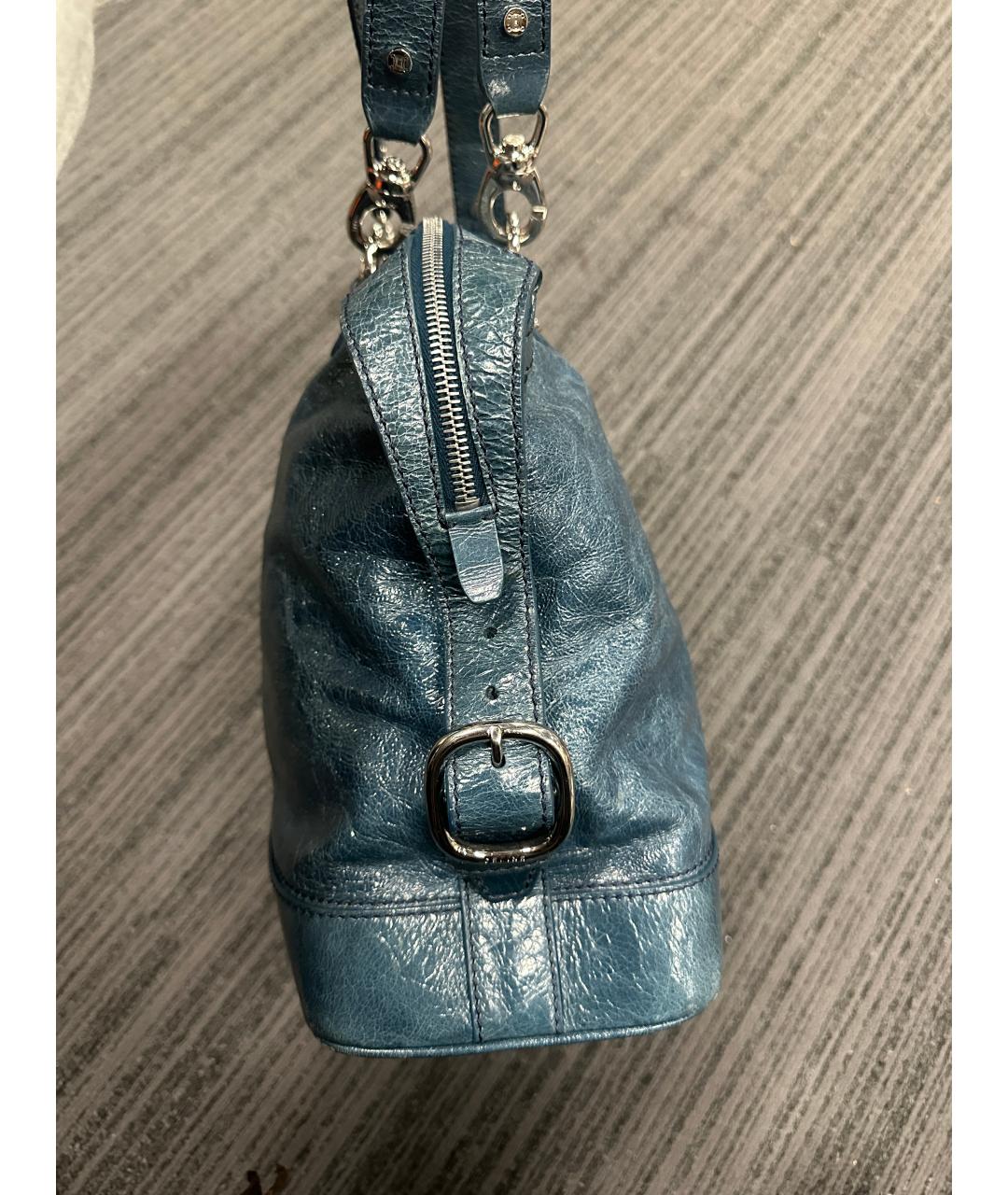 CELINE Темно-синяя кожаная сумка через плечо, фото 2