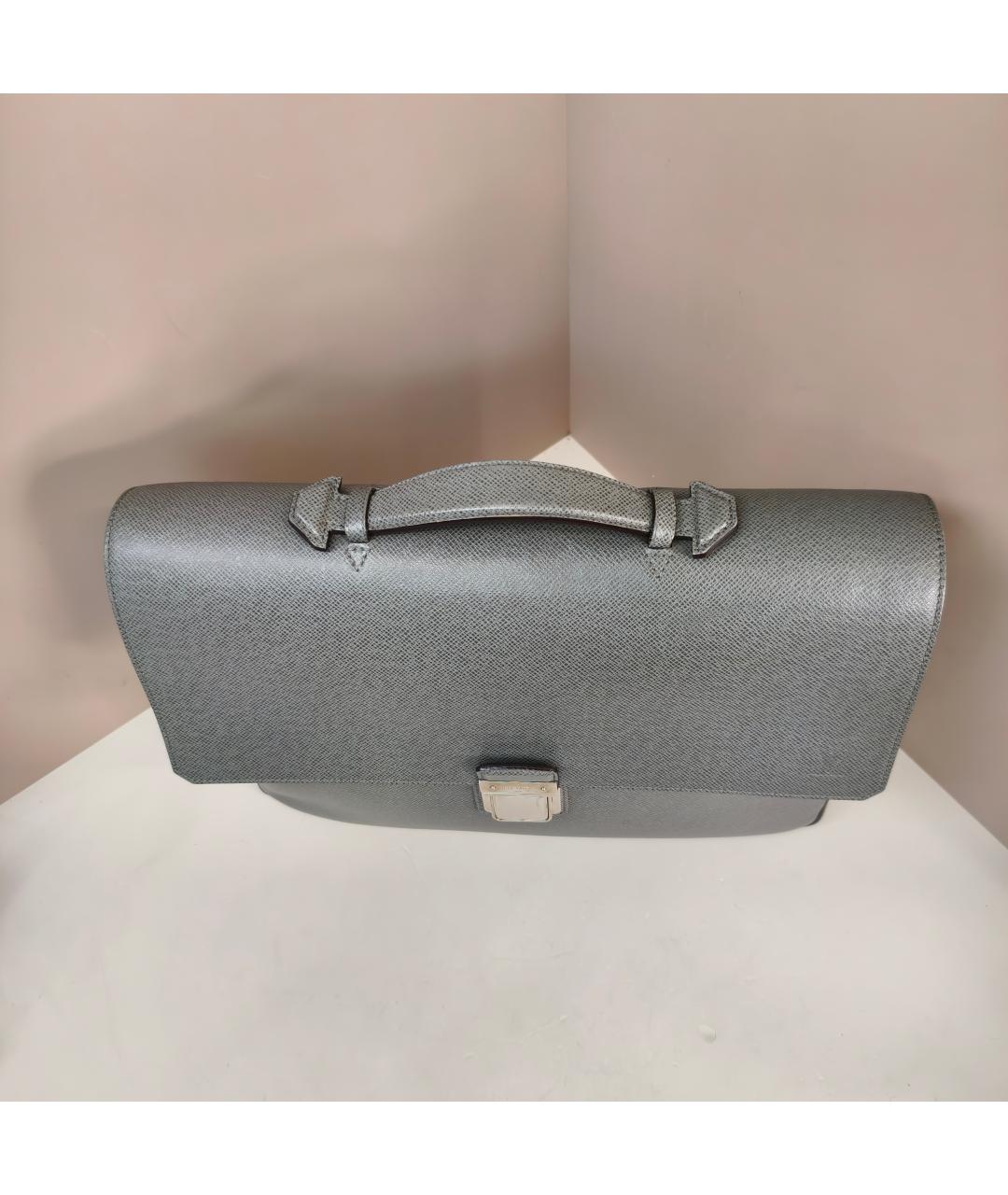 LOUIS VUITTON Серая тканевая сумка с короткими ручками, фото 5