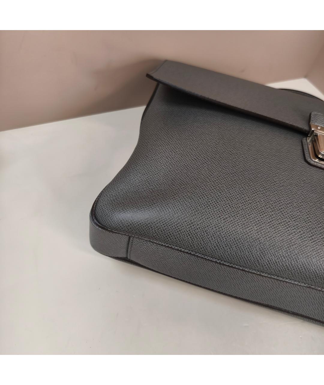 LOUIS VUITTON Серая тканевая сумка с короткими ручками, фото 6