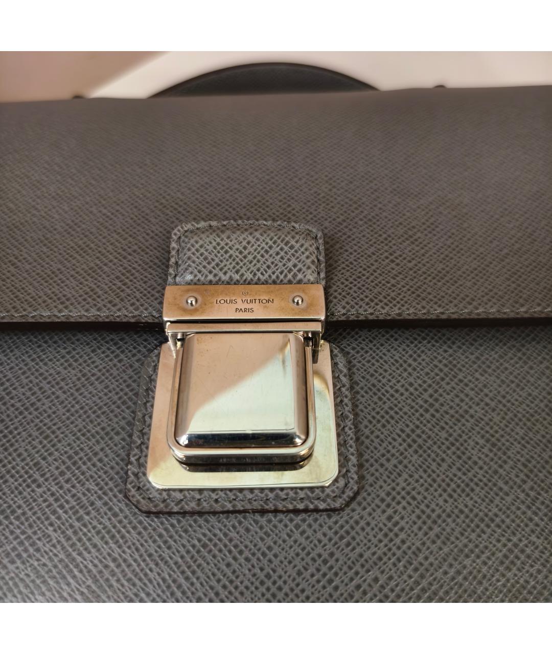 LOUIS VUITTON Серая тканевая сумка с короткими ручками, фото 7