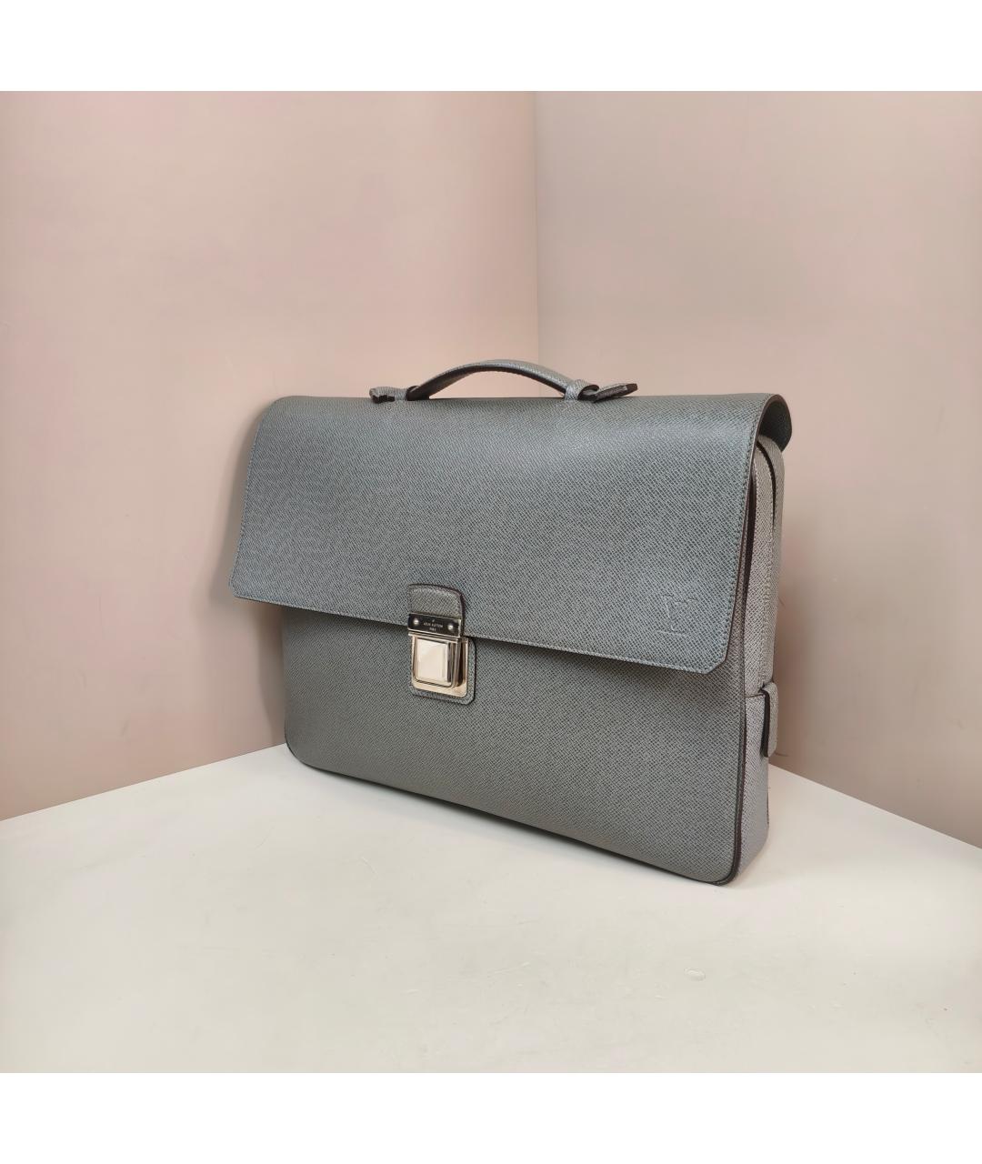 LOUIS VUITTON Серая тканевая сумка с короткими ручками, фото 4