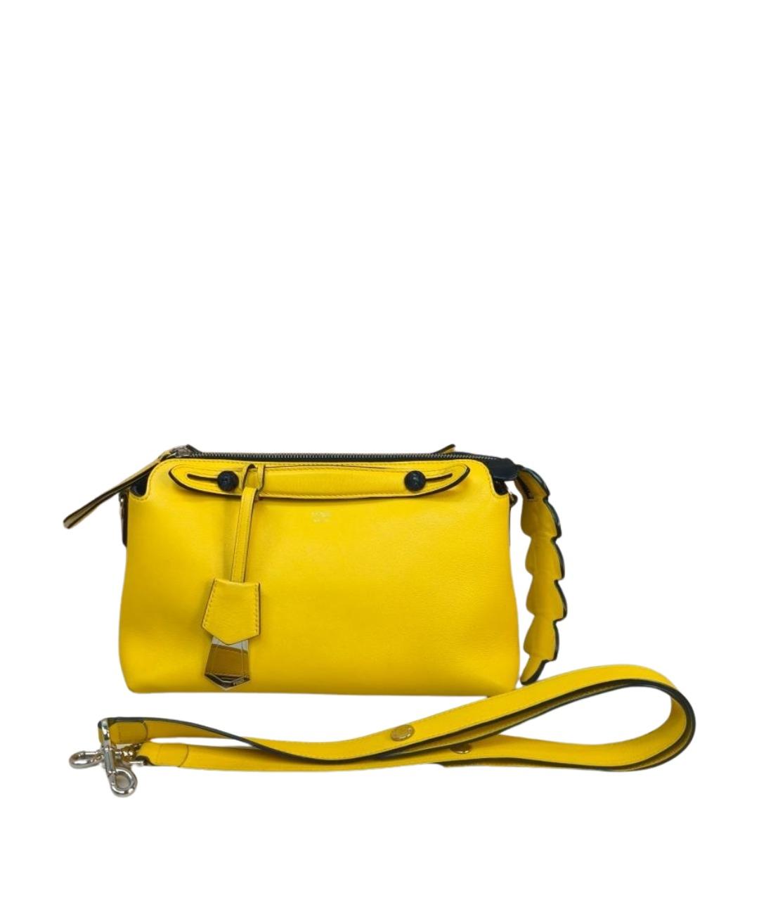 FENDI Желтая кожаная сумка через плечо, фото 1