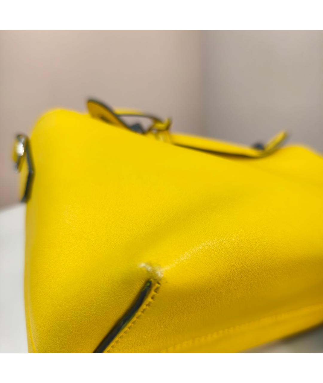 FENDI Желтая кожаная сумка через плечо, фото 9