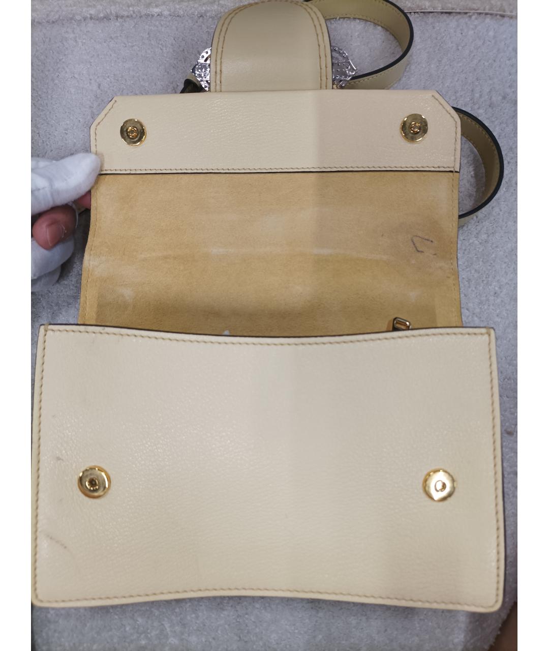 MIU MIU Бежевая кожаная сумка через плечо, фото 2