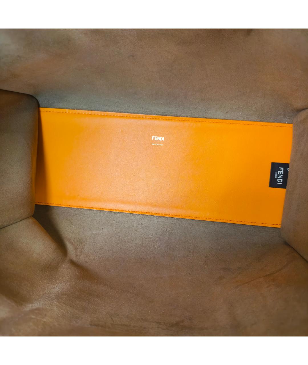 FENDI Оранжевая кожаная сумка через плечо, фото 4