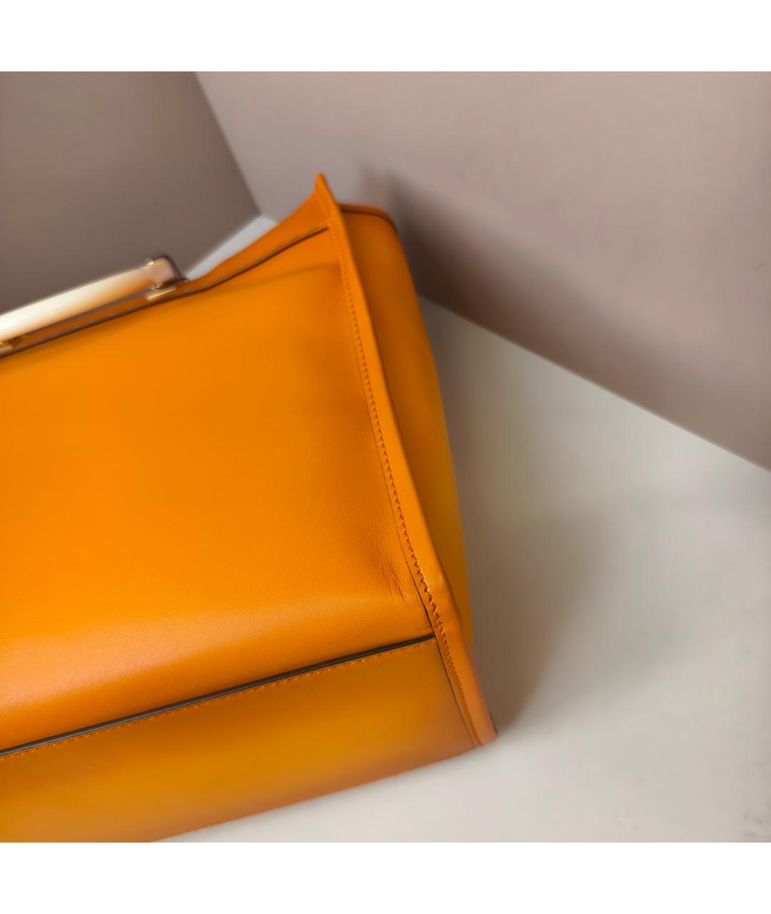 FENDI Оранжевая кожаная сумка через плечо, фото 2