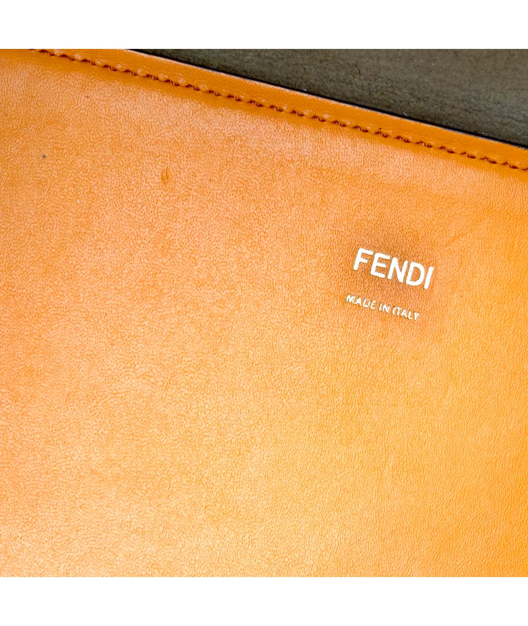 FENDI Оранжевая кожаная сумка через плечо, фото 5