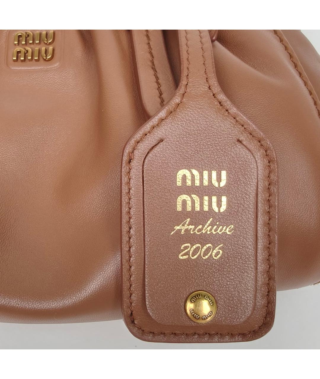 MIU MIU Коричневая кожаная сумка через плечо, фото 7