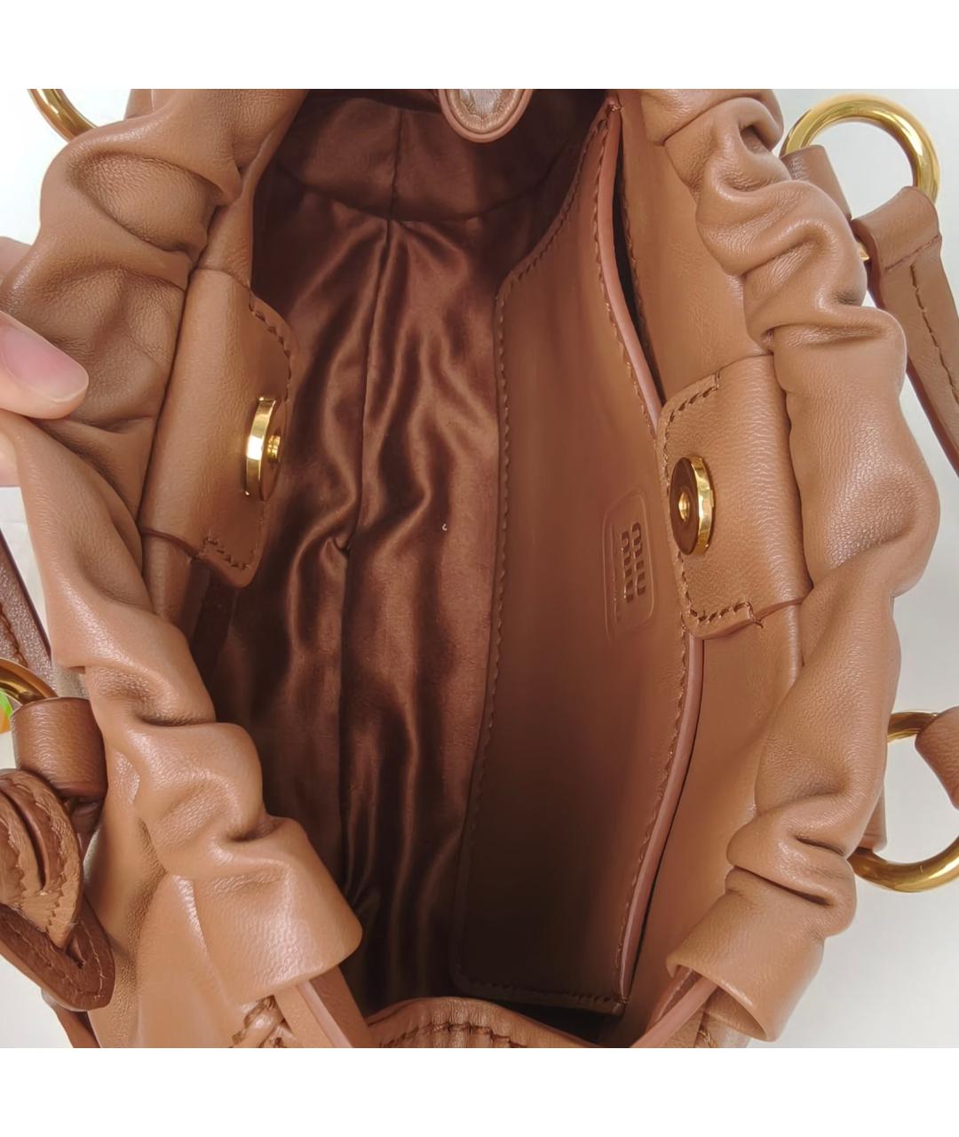 MIU MIU Коричневая кожаная сумка через плечо, фото 8