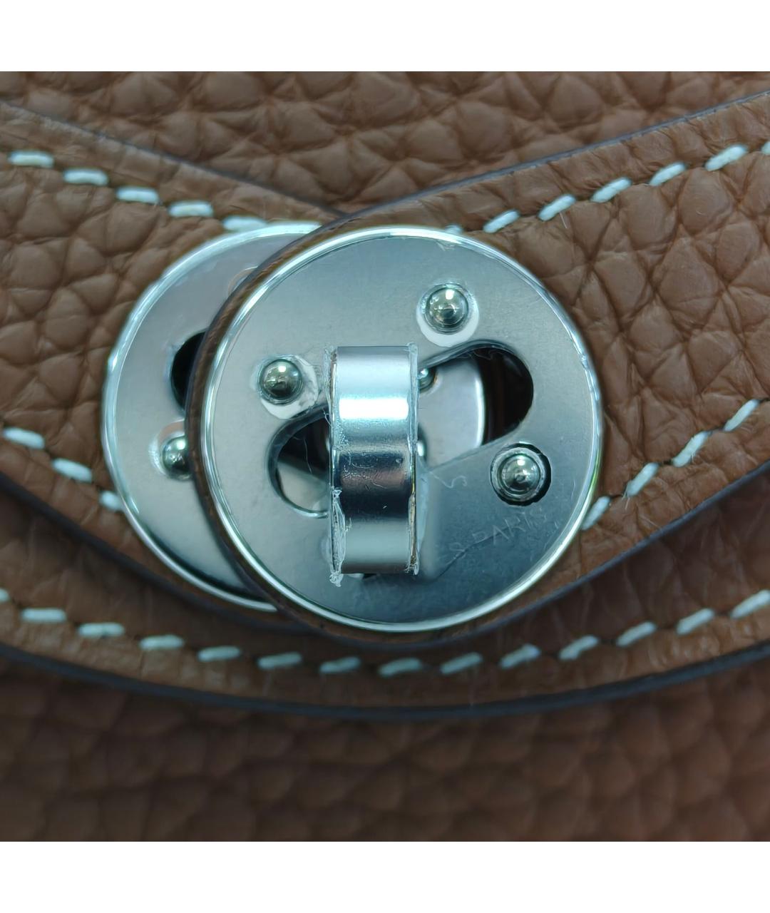 HERMES Коричневая кожаная сумка через плечо, фото 7