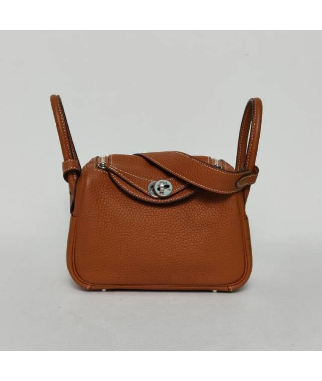 HERMES Коричневая кожаная сумка через плечо, фото 9