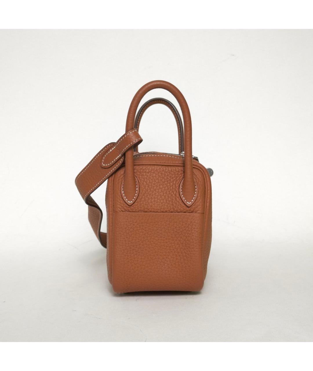 HERMES Коричневая кожаная сумка через плечо, фото 5