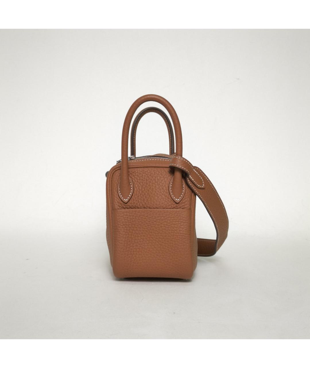 HERMES Коричневая кожаная сумка через плечо, фото 3