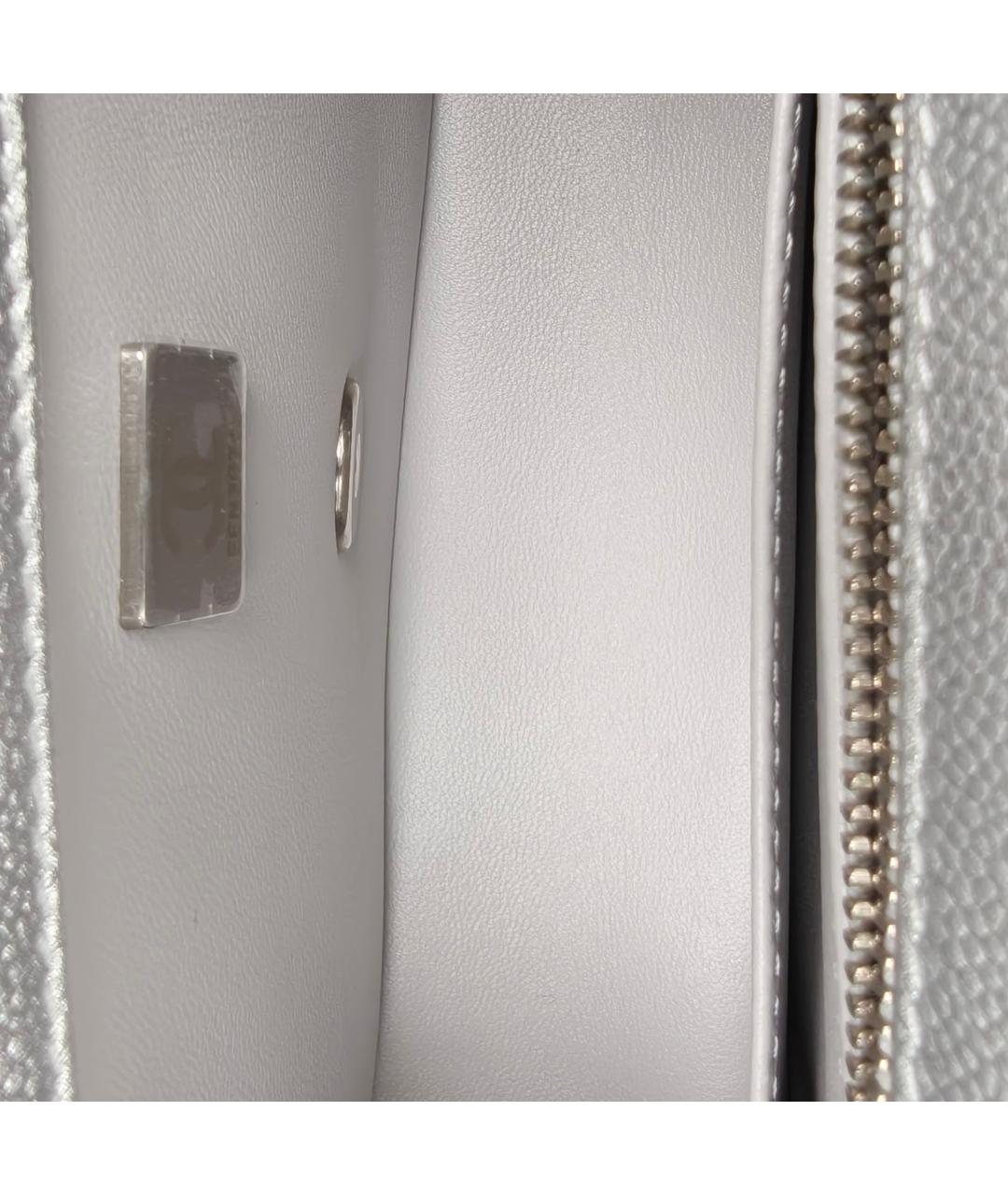 CHANEL Серебряная кожаная сумка через плечо, фото 8
