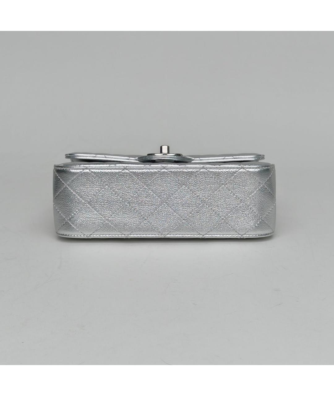 CHANEL Серебряная кожаная сумка через плечо, фото 6