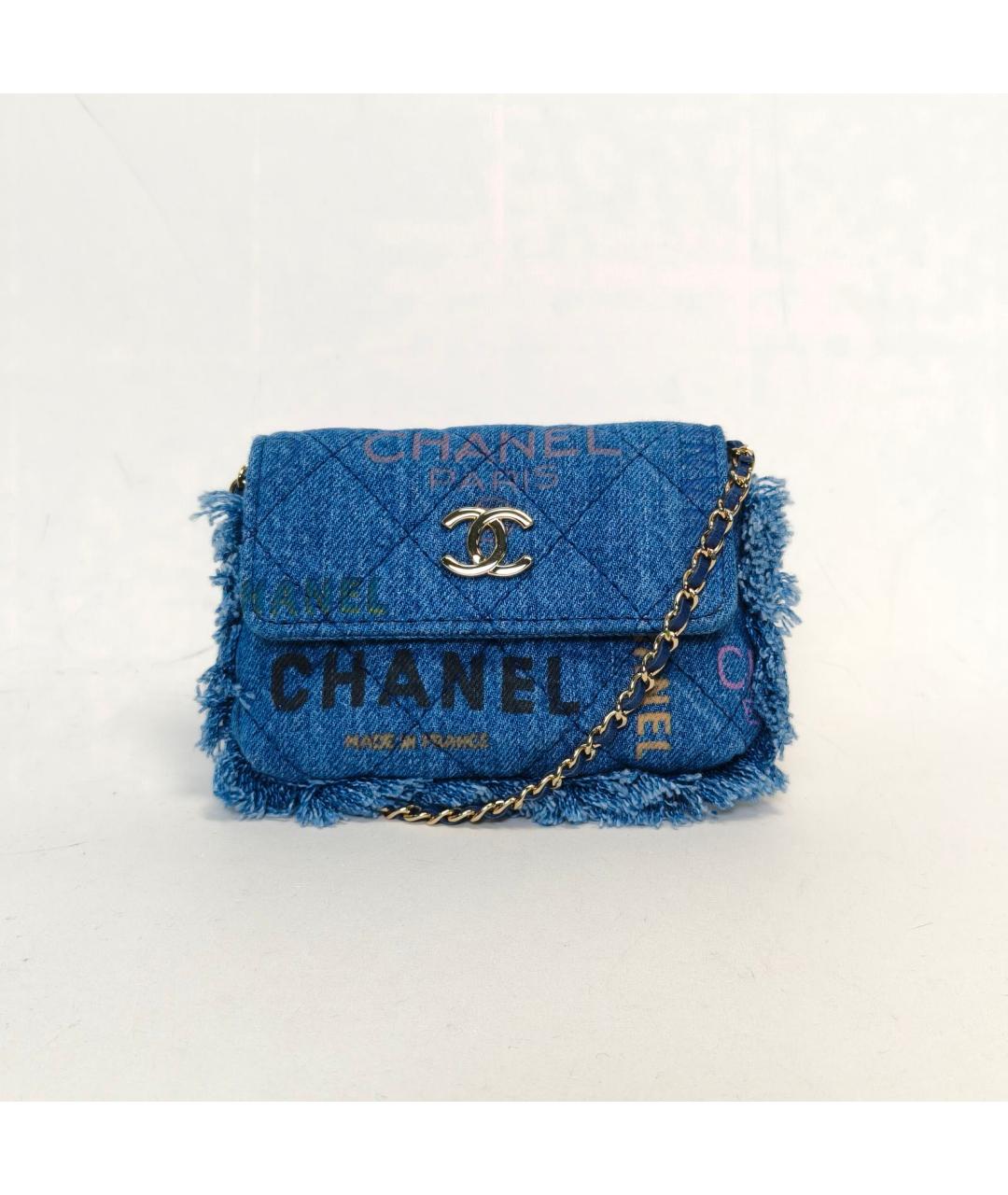 CHANEL Синяя деним сумка через плечо, фото 2