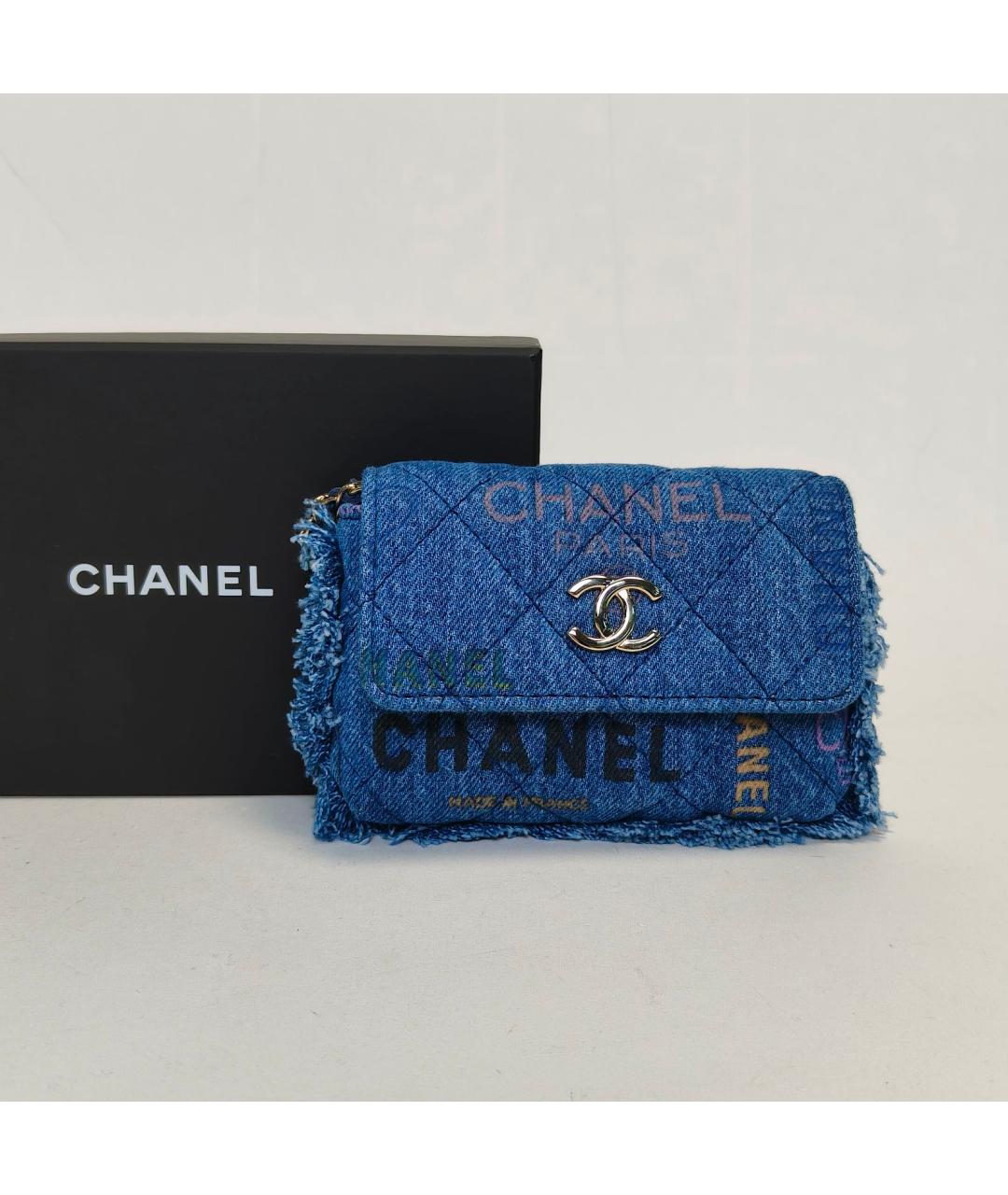 CHANEL Синяя деним сумка через плечо, фото 9