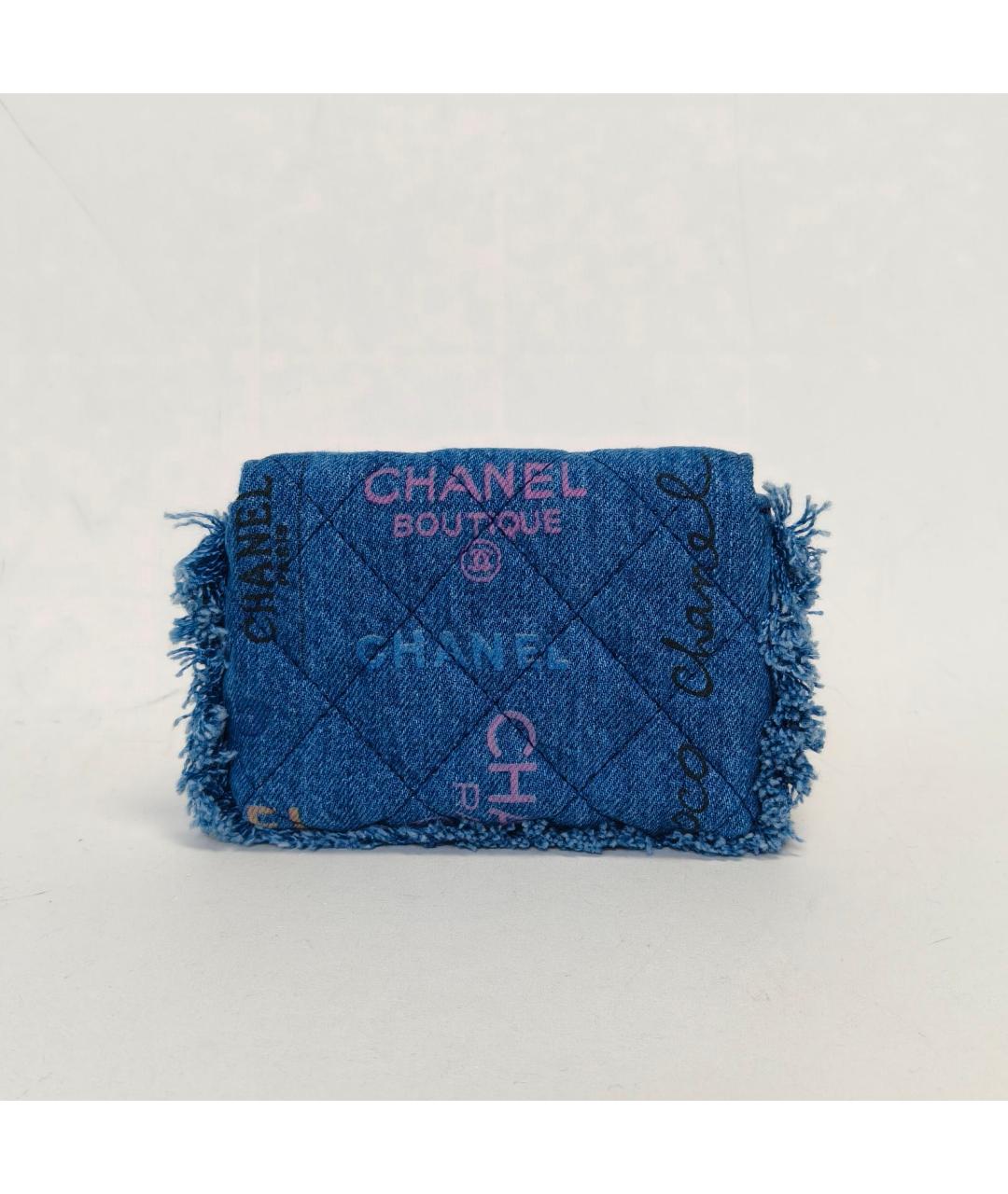 CHANEL Синяя деним сумка через плечо, фото 4