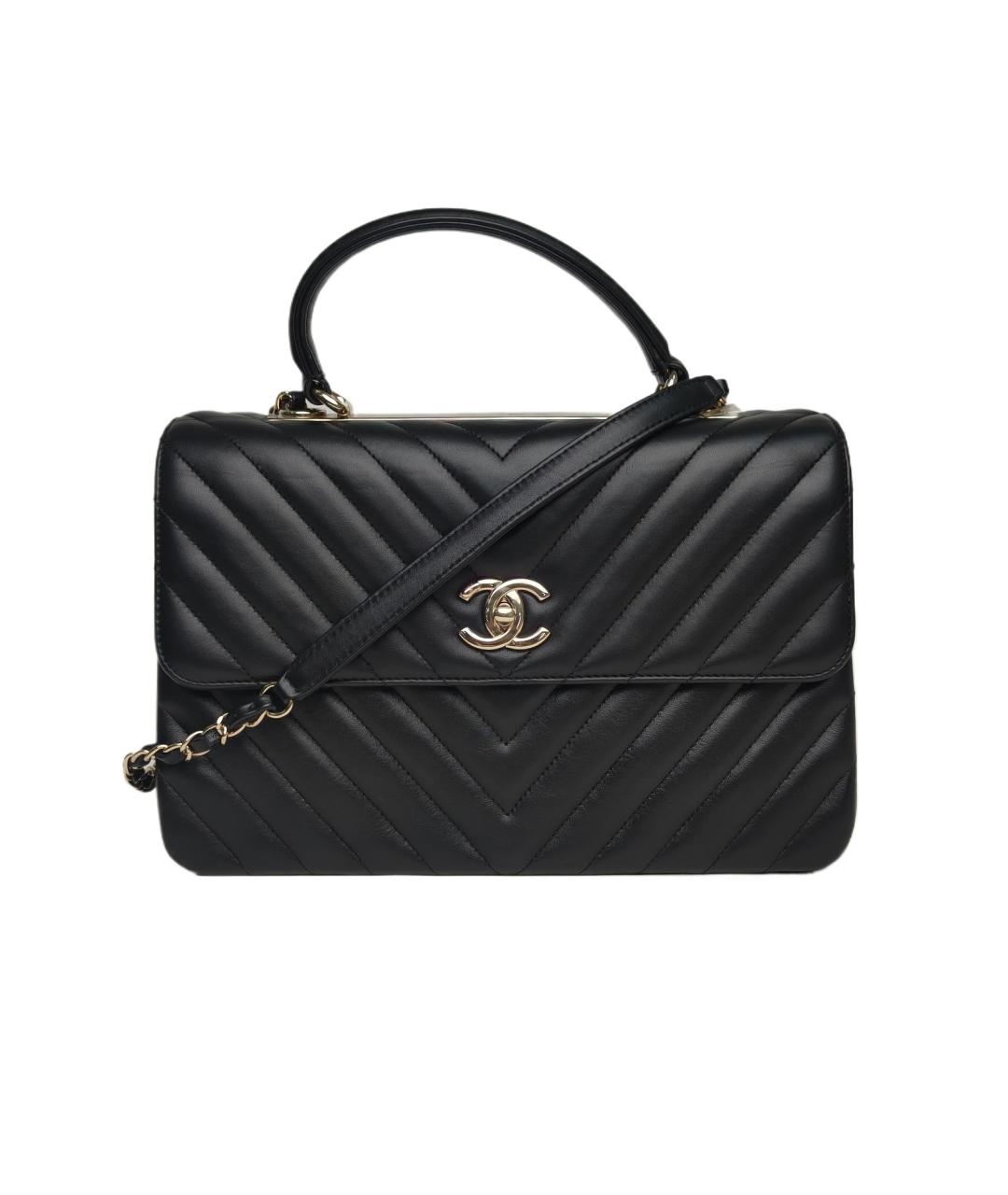 CHANEL Черная кожаная сумка через плечо, фото 1