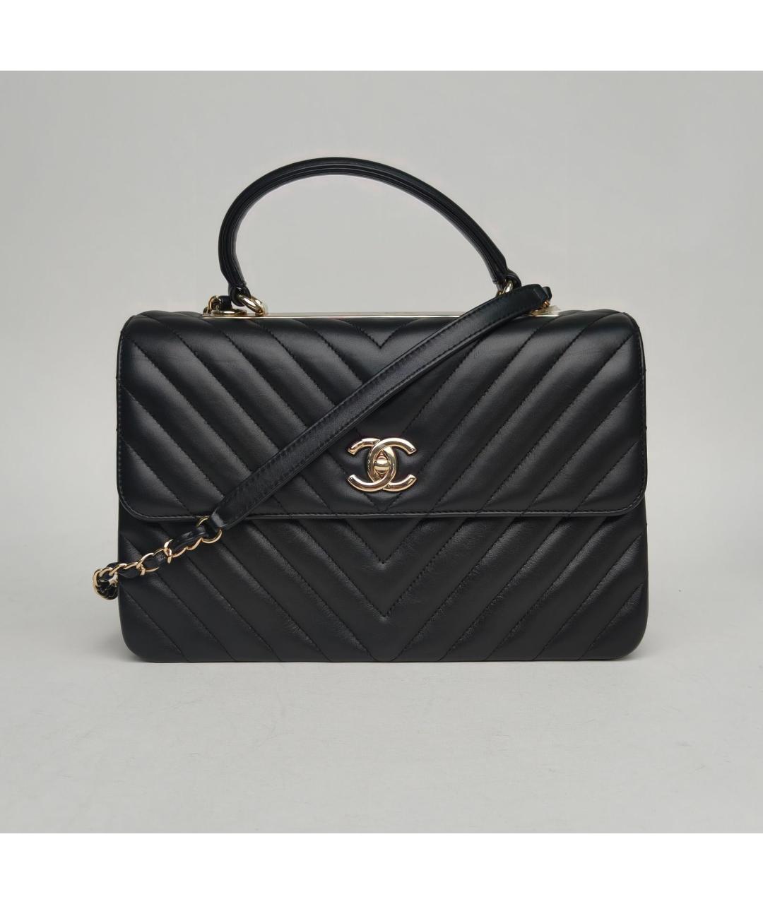 CHANEL Черная кожаная сумка через плечо, фото 9