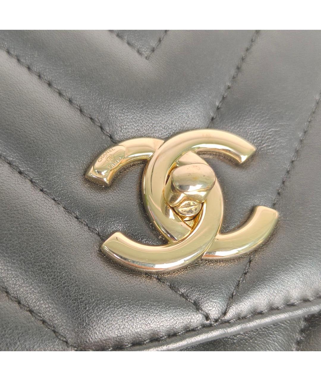 CHANEL Черная кожаная сумка через плечо, фото 7