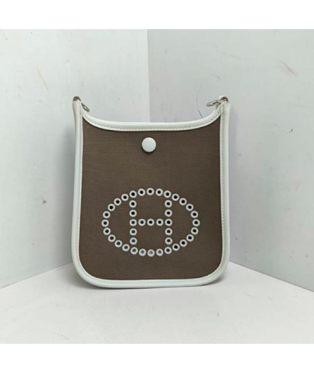 HERMES Коричневая тканевая сумка через плечо, фото 7