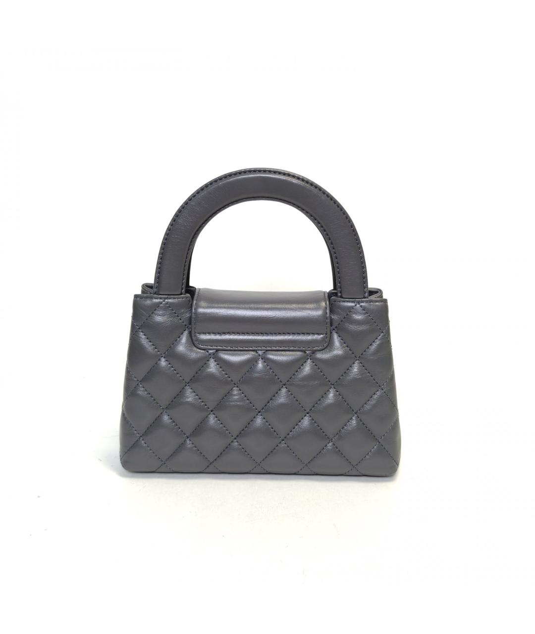 CHANEL Серая кожаная сумка через плечо, фото 4
