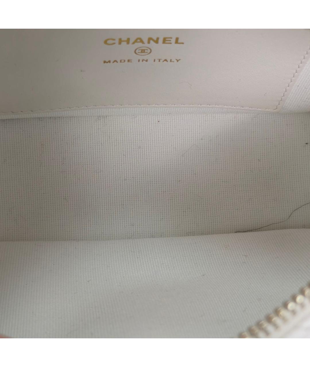 CHANEL Белая кожаная сумка с короткими ручками, фото 8
