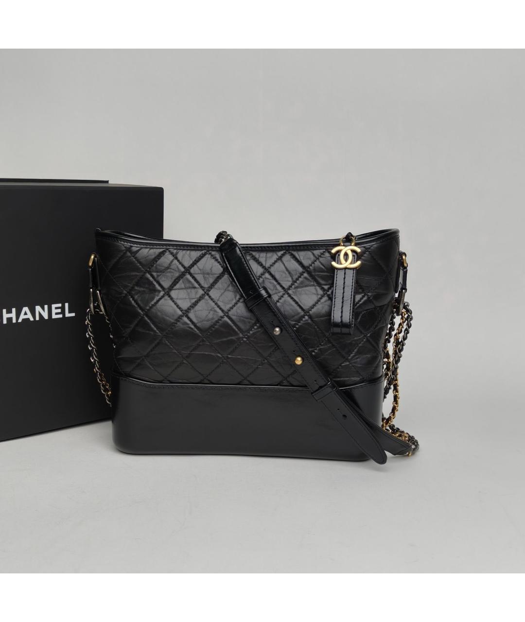 CHANEL Черная кожаная сумка через плечо, фото 8