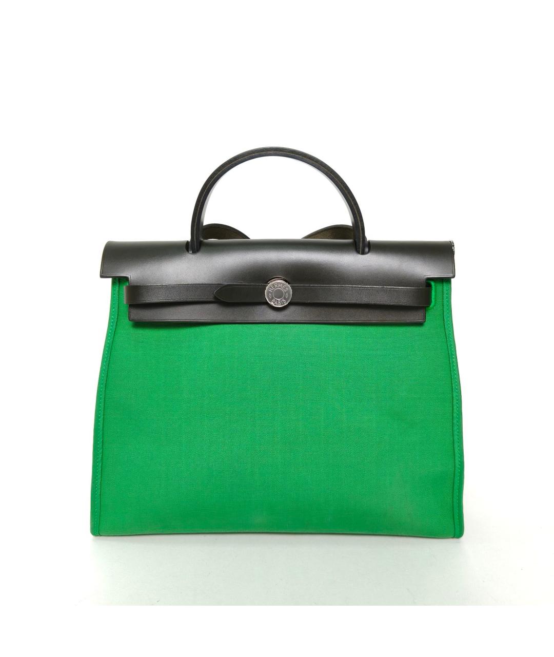 HERMES Зеленая тканевая сумка через плечо, фото 2