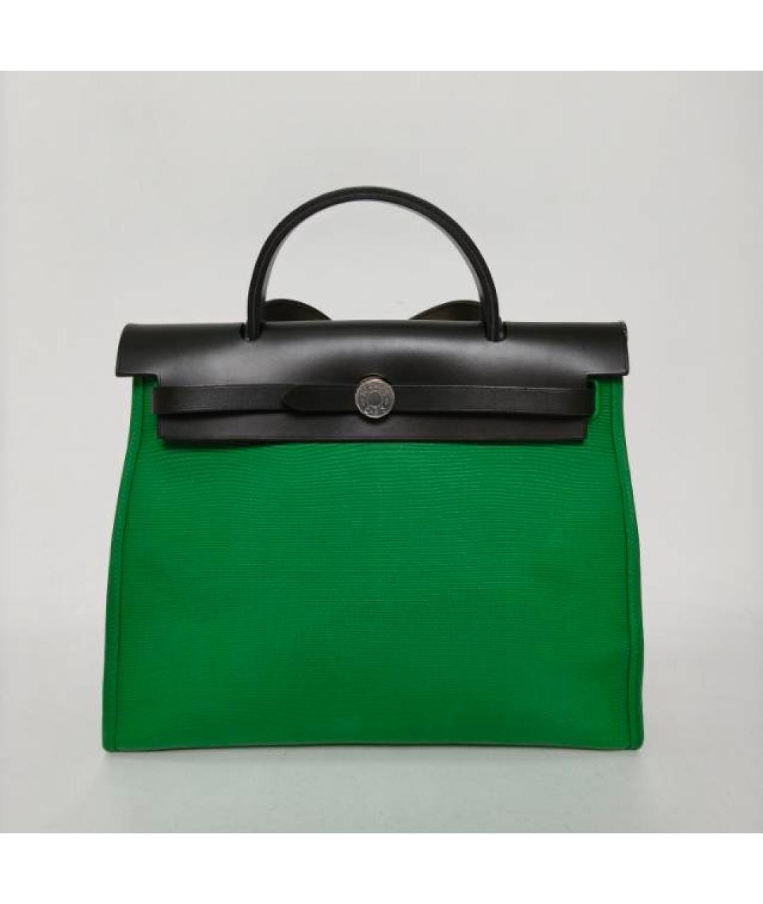 HERMES Зеленая тканевая сумка через плечо, фото 9