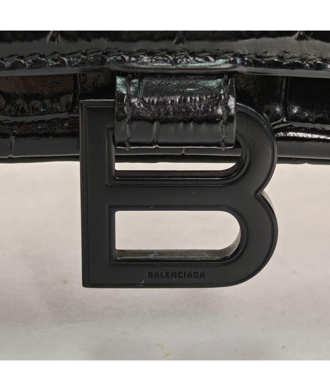 BALENCIAGA Черная кожаная сумка через плечо, фото 6