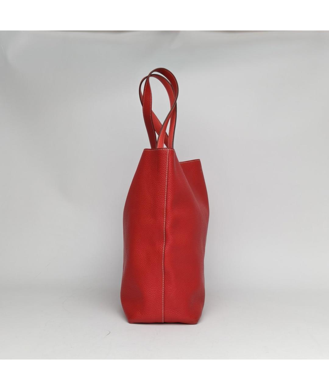 HERMES Красная кожаная сумка через плечо, фото 5