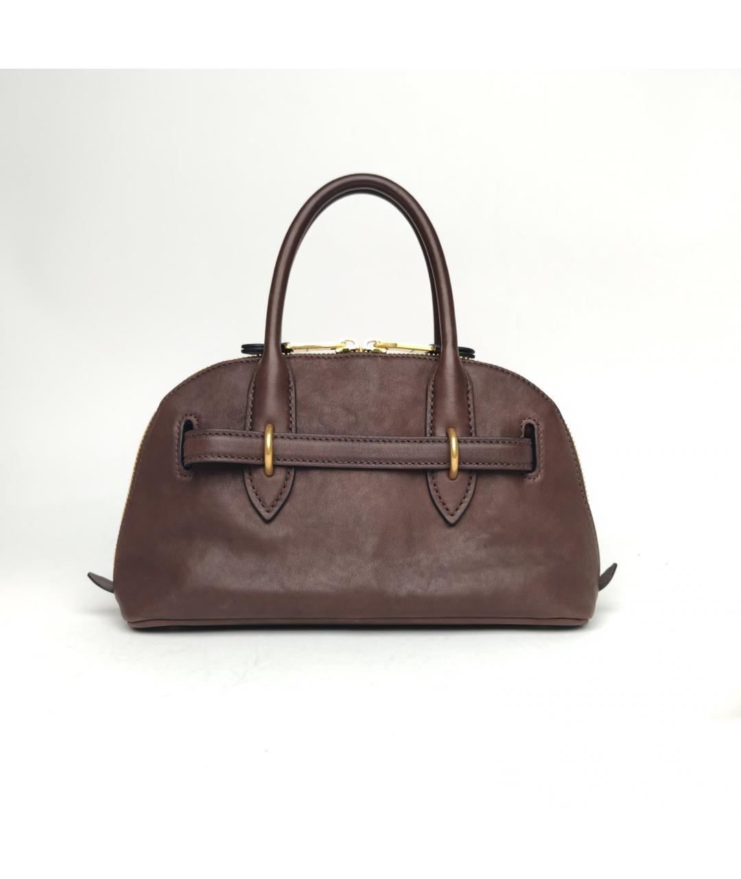 MIU MIU Коричневая кожаная сумка с короткими ручками, фото 4