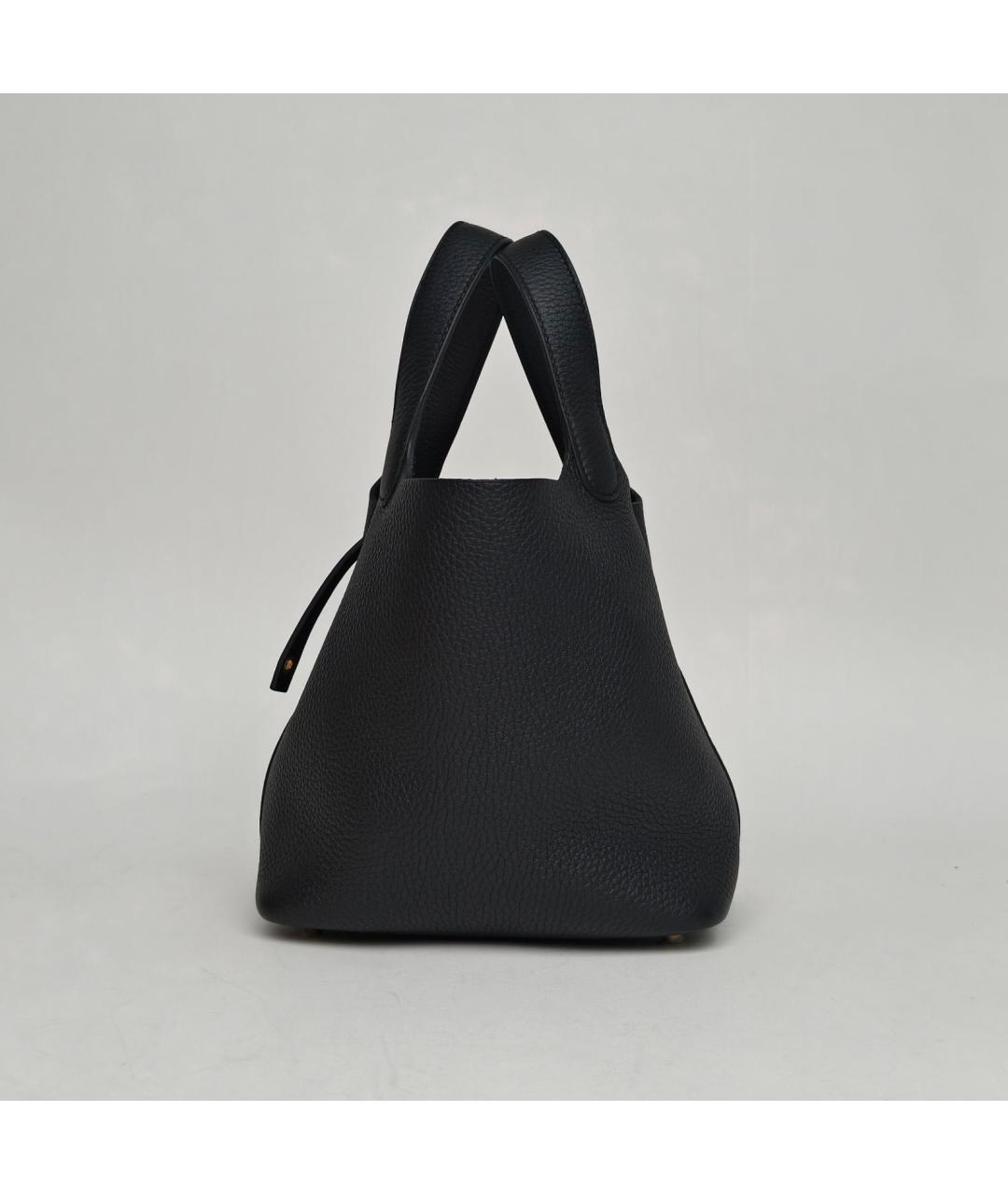 HERMES Черная кожаная сумка через плечо, фото 3