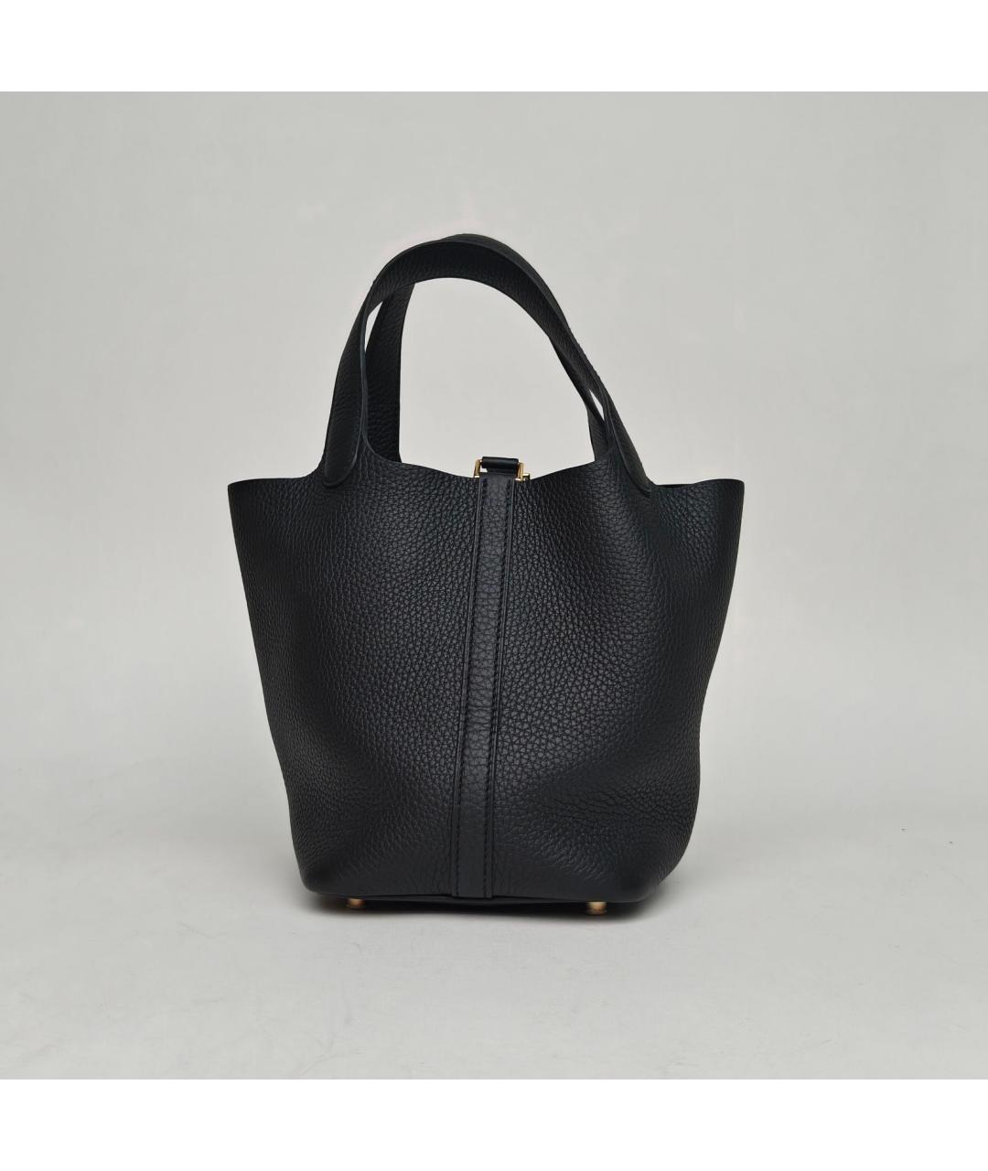 HERMES Черная кожаная сумка через плечо, фото 4