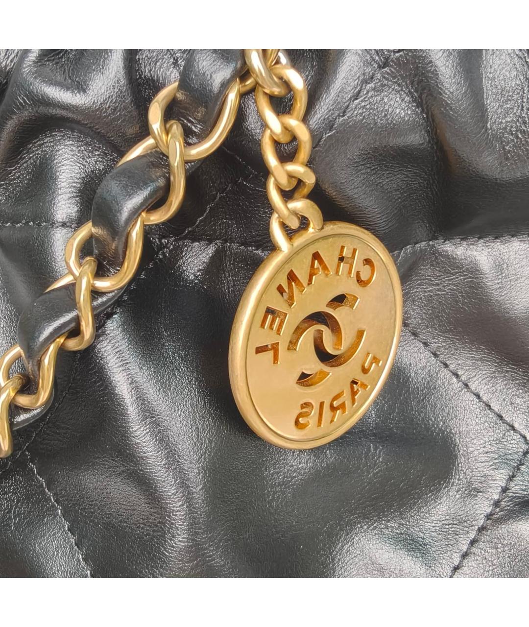 CHANEL Черная кожаная сумка через плечо, фото 8