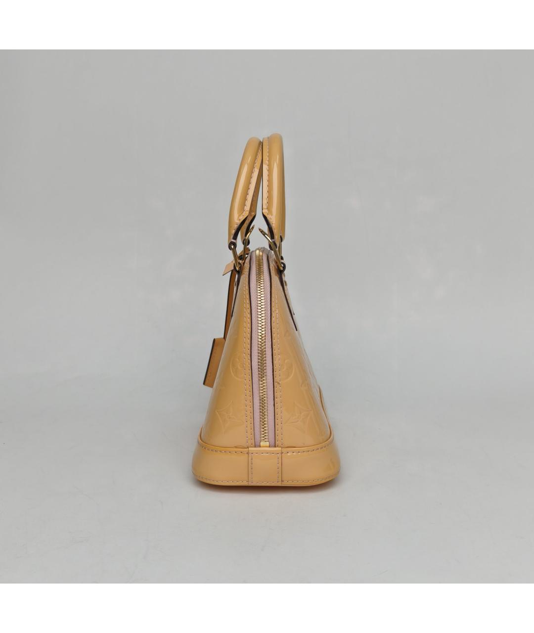 LOUIS VUITTON Бежевая сумка с короткими ручками из лакированной кожи, фото 3