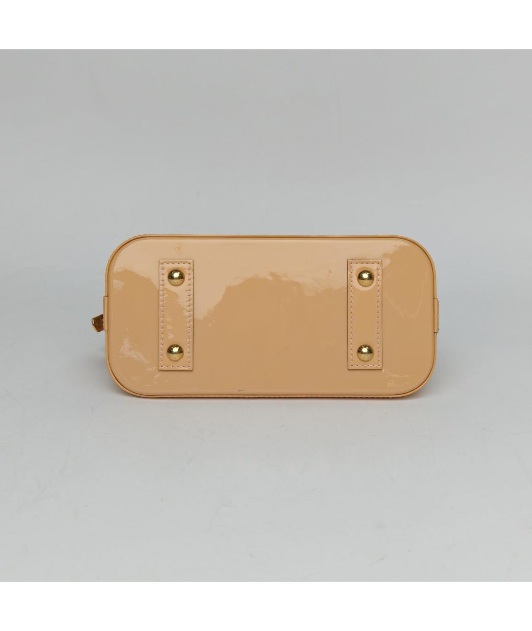 LOUIS VUITTON Бежевая сумка с короткими ручками из лакированной кожи, фото 6