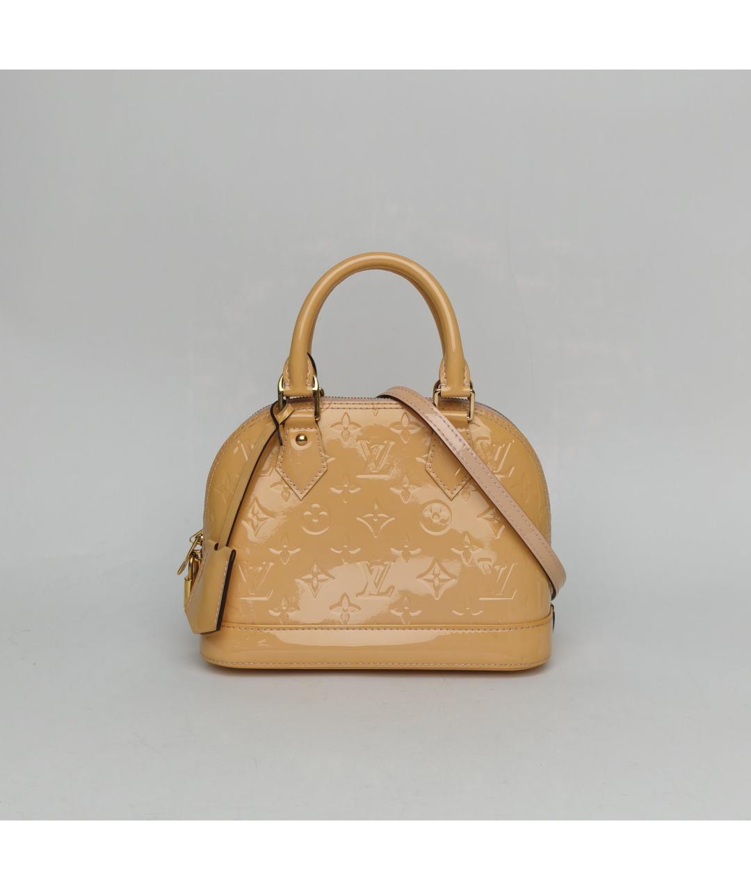 LOUIS VUITTON Бежевая сумка с короткими ручками из лакированной кожи, фото 2