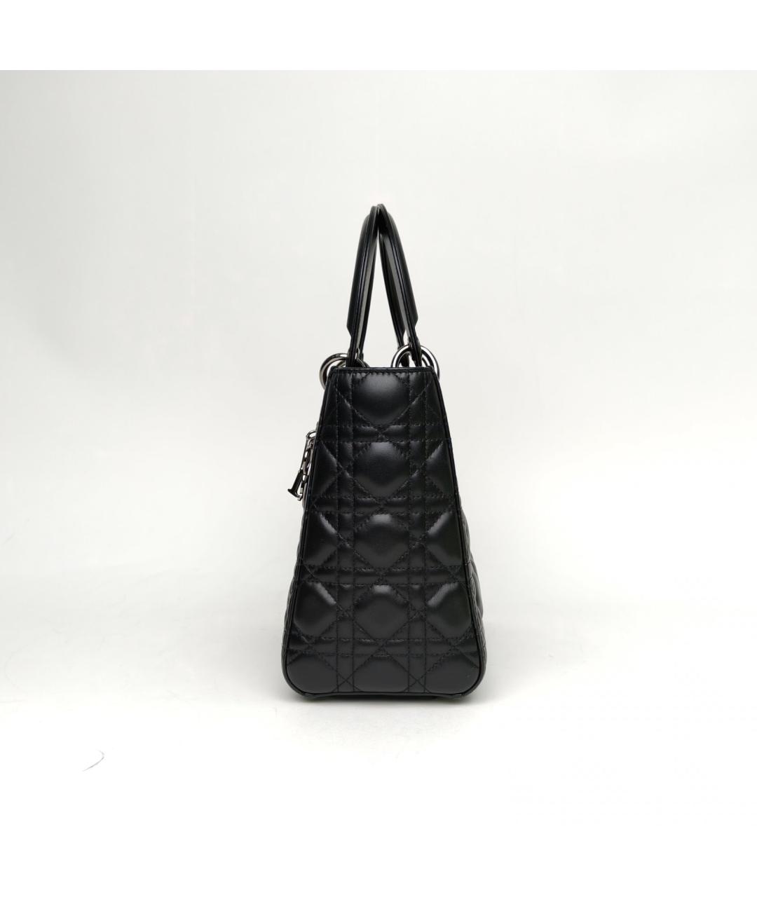 CHRISTIAN DIOR Черная кожаная сумка через плечо, фото 4